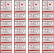 Valentine's Day card with John 3:16 Rubber Bracelets - 7 1/4" | Red | Pack of 24