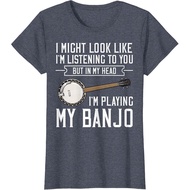 T-shirt with guitar, bluegrass, and banjo designs.