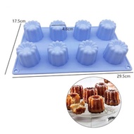 8 Cav Canele Cannelle Silicone Mold Mould 花柱可丽露硅胶模 Canele Silikon