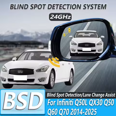 BSD Automotive Assisted Parking Sensor Rear View Mirror Blind Spot Detection System For Infiniti Q50