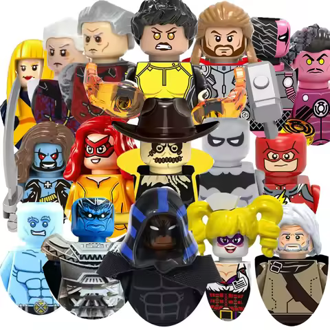 Marvel heroes Spider Man, Captain America, Joker Robin, Phoenix, Wolverine, Harley Quinn Iron Man, M