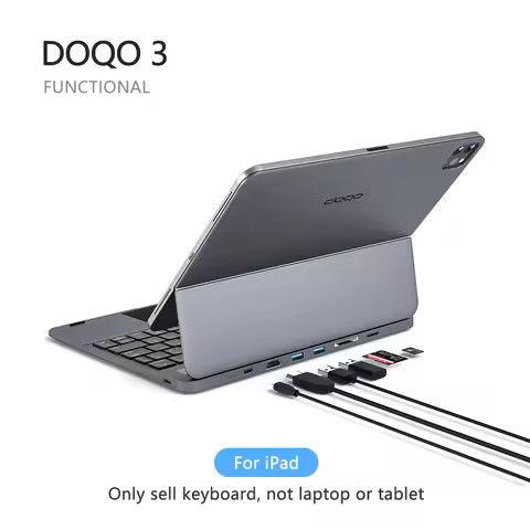 Doqo Aluminum magic keyboard case for iPad Pro/Air with 7-in-1 Hub function trackpad