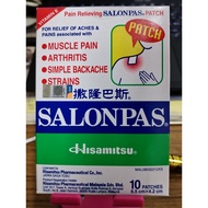 Salonpas Muscle / Stiff Neck / Joint Pain / Backache / Sprains / Injury Pain Relieving / Relief Patch 10pcs