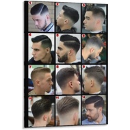 Modern Barber Shop Salon Hair Cut For Men Chart Poster Home Decor Canvas Painting Hd Picture Bedroom