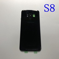 S8 + กระจกฝาหลังแบตเตอรี่มีเลนส์กล้องถ่ายรูปสำหรับ Samsung Galaxy S8 G950 G950F S8บวกด้านหลังฝาหลังปิดโทรศัพท์กระจกที่อยู่อาศัยพร้อมเลนส์ + สติกเกอร์กาว