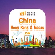 [eSIM]China & HK & Macau eSIM 4G high speed network 1GB~30GB travel esim card 3~30 days available im