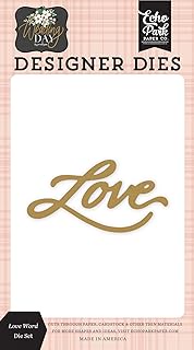 Echo Park Paper Company WD181041 Love Word Set die, green, pink, cream, black, grey