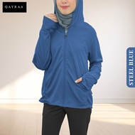 QAYRAA UPF50+ Cap Jacket Jogging Jacket Sport Anti-UV Hoodie /Size S-3XL/Black/Blue/Maroon/Grey/Dust