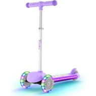 BremToy Roller Kinder 3 Jahre, Kinder Roller mit Leuchtendem Deck und PU-LED-Rädern, 4-Stufig Höhenv