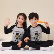 Size 100-160 Children Boys Girls Autumn Winter Clothes Sets 100% Cotton Dinosaur Batman Printed Pyja