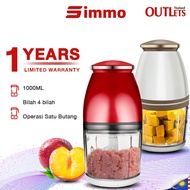 Simmo Chopper Blender Meat Grinder 4-Blades Baby Food Processor 1000ml Garlic Chilli  Blender Mini 辅