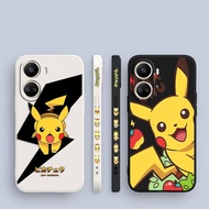 Anime Cute Pokémon Pikachu Side Printed Liquid Silicon Phone Case For HUAWEI NOVA Y70 10 9 8 7 6 5 4 3 S I Z SE P40 P20 Mate 30 HONOR 50 Play 5 X20 P Smart Pro Plus Lite 5G