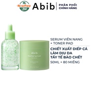 Combo Abib Serum Viên Nang Diếp Cá Dịu Da 50ml + Toner Pad Diếp Cá Dịu Da & Tẩy Tế Bào Chết 80 Miếng