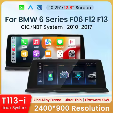 HFmidia 2026 New Linux System 10.25 12.8inch Thin screen For BMW 6 SeriesM6 F06 F12 F13 Wireless Car