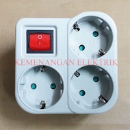 STOP KONTAK UTICON 3 LUBANG S-348 SW + SAKLAR ARDE COLOKAN T LISTRIK CABANG / STOPKONTAK S-348SW