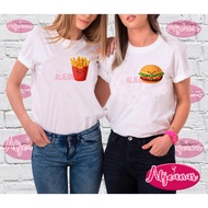 BFF Shirt - Best Friend Shirts - Squad Shirt- with Sizes -Twinning Shirt- Burger & Fries -Aljeanar