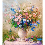 Canvas print of still life flowers, size 1mx1m