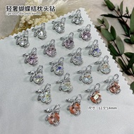 New Style Nail Diamond Jewelry Manicure Jewelry Decoration Texture Light Luxury Bow Pillow Diamond New Style Flashing Pillow Hollow All-Match Nail Accessories