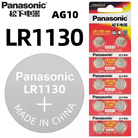 Panasonic 2-50PCS AG10 pilas LR1130 Cell Coin 1.55V SR54 389 189 LR1130 SR1130 G10A Alkaline Button