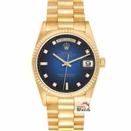 【大眾名錶】ROLEX 勞力士 18238 Day-Date 18K金 台AD 原面未翻寫 漸層藍十鑽面 經典紅蟳款 錶徑36mm G199