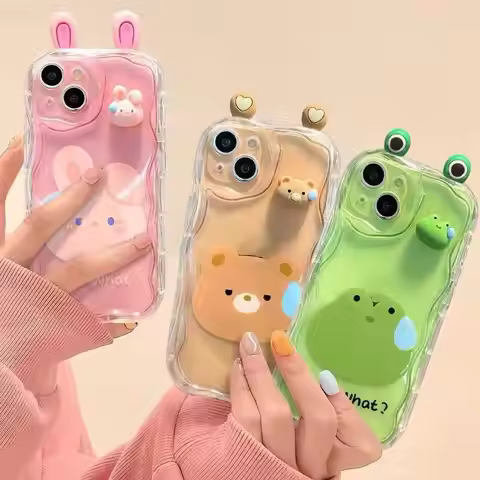 3D Frog Eyes Bear Case For XiaoMi Redmi Note 13 12 Pro A2 A1 Plus 12S 12C 13C 10C 9A 9C 10 9 MI 14 P
