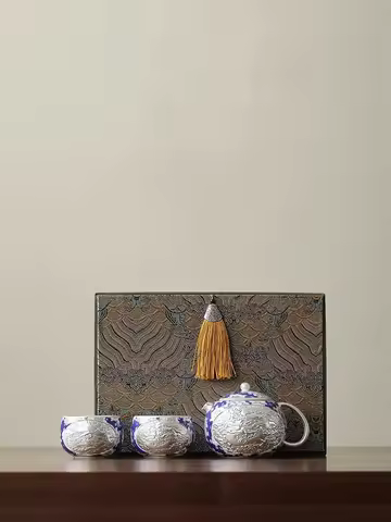 Chinese teapot set silver plated Xi Shi teapot set gift companion gift