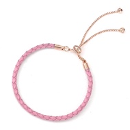 Adjustable leather gold silver bracelet