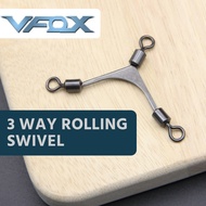 VFOX 3 WAY ROLLING SWIVEL Kekili Mancing Fishing Swivel Snap Kili Pancing