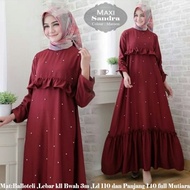 Baju Atasan Wanita Maxi Dress Muslim Maxi Sandra Maroon Taks.74