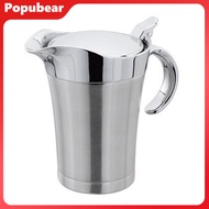 500/750ML Sauce Pot with Lid & Handle Leak-proof Double Insulated Gravy Boat Food Grade Stainless St