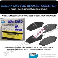 BENDIX DISC BRAKE PAD REAR FOR LEXUS LS430 [UCF30] (2000-2006YR) - MKT