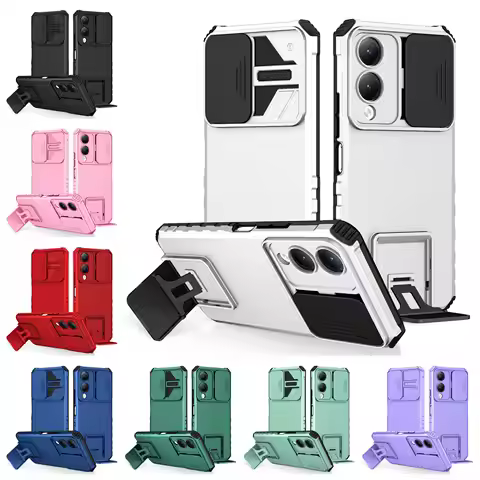 Slide Camera Armor Phone Case for Vivo Y91 Y1S Y95 Y12 Y12S Y15 Y17 Y5 Y11 Y50 Y30 Y20 Y23 Y72 Y76 5