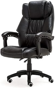 Executive Office Chair Cowhide Ergonomic with Arms Computer Desk Chair Swivel Reclining Boss Chair High Back Pc Chair interesting