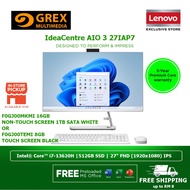LENOVO IDEACENTRE 3 27IAP7 F0GJ00MKMI 16GB NON-TOUCH 1TB SATA WHITE OR F0GJ00TEMI 8GB TOUCH BLACK AL