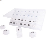 LEOTA Medicine Organizer, Plastic Clear 32 Grid Pill Organizer Box, Safe To Use Portable Lightweight Compact One Month Pill Cases Holds Vitamins
