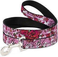 Dog Leash Born to Blossom Pink 6 Feet Long 1.5 Inch Wide