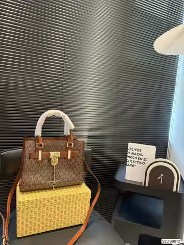 Michael Kors High-Quality 2026 New MK Lock Bag Mini Small Classic Monogram Tote Crossbody Women's Ba