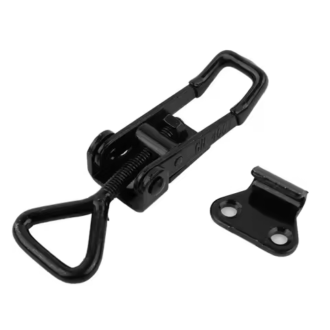 90x27mm Lockers Toggle Clamp Steel Hasp 220lbs Adjustable Black Plated GH-4001 High Carbon Steel Qui