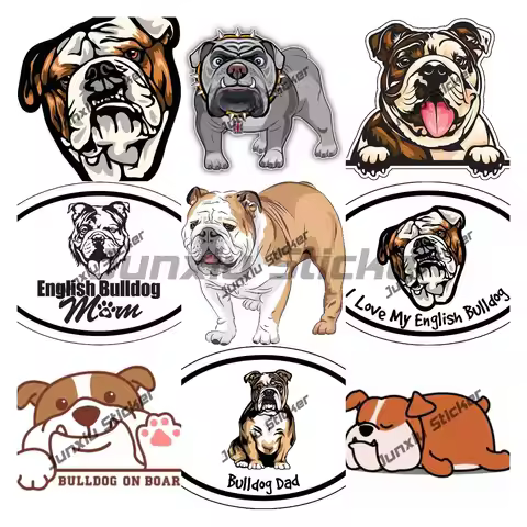 English Bulldog Decal Love My English Bulldog Stickers Cute Smile Bulldog on Board Decal Dog Breed S