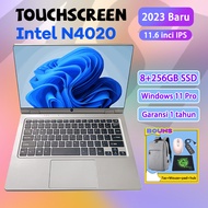 Baru Touchscreen Laptop InteL N4020 11.3 ram 8+256gb ssd windows 11 Dapat diputar 360° Free Bouns