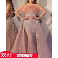 2021 Sexy Sequined Buttock Wrap Evening Dress Tube Top Sheath Evening Gown