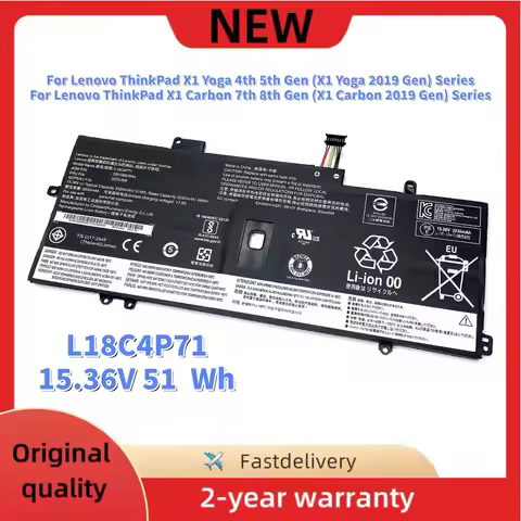 L18C4P71 Laptop Battery For Lenovo ThinkPad X1 Yoga 4th 5th Carbon 7th 8th Gen L18L4P71 L18M4P72 SB1