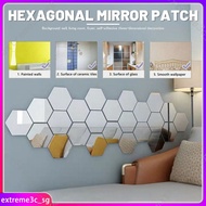 DIY Hexagonal Mirror Wall Stickers Bathroom Waterproof Self-adhesive PET Mirror Stickers Reflective Film