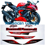 Striping Sticker kawasaki ZX 636 ZX-6R Merah Hitam (Good Quality)