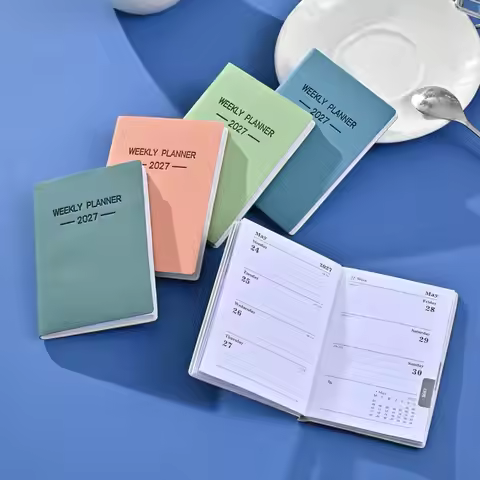 High Quality A7 2027 Agenda Book Pocket Portable Appointment Book Diary Weekly Planner Students