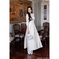 FORHER cream flower ao dai - AD04756