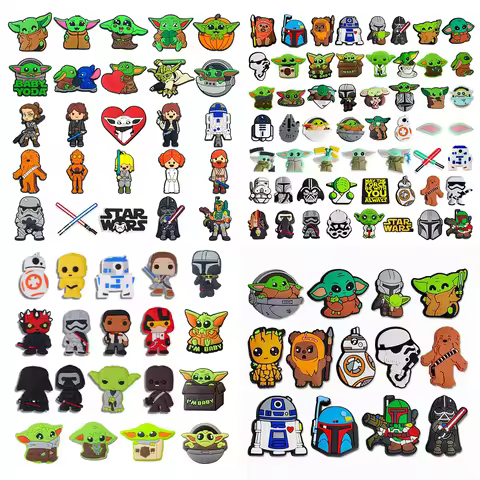 8-55PCS Hot Toys Disney Star Wars Shoe Charms Cartoon Shoes Accessories Decorations Buckle Fit Clog 