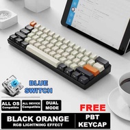 NAGATECH RK61 Inspired Wireless 60% 61 Key RGB Mechanical Gaming Keyboard Rechargeable Blue Switch Dual Mode