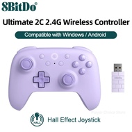 8BitDo Ultimate 2C Wireless Gaming Controller with Hall Effect Joysticks for Windows 10/11 Steam Ras