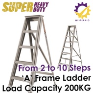 200KG SUPER Heavy Duty A Frame Ladder Aluminium 2 to 10 steps SINGLE SIDE